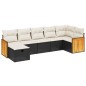 vidaXL Set de comedor de jardín 7 pzas y cojines ratán sintético negro vidaXL Set de comedor de jardín 7 pzas y cojines ratán sintético negro