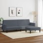 vidaXL Sofá cama de 2 plazas con taburete terciopelo gris oscuro vidaXL Sofá cama de 2 plazas con taburete terciopelo gris oscuro