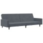 vidaXL Sofá cama de 2 plazas con taburete terciopelo gris oscuro vidaXL Sofá cama de 2 plazas con taburete terciopelo gris oscuro