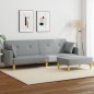 vidaXL Sofá cama de 2 plazas con taburete tela gris claro vidaXL Sofá cama de 2 plazas con taburete tela gris claro