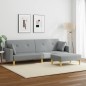 vidaXL Sofá cama de 2 plazas con taburete tela gris claro vidaXL Sofá cama de 2 plazas con taburete tela gris claro