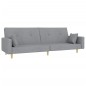vidaXL Sofá cama de 2 plazas con taburete tela gris claro vidaXL Sofá cama de 2 plazas con taburete tela gris claro
