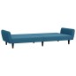 vidaXL Sofá cama de 2 plazas con taburete terciopelo azul vidaXL Sofá cama de 2 plazas con taburete terciopelo azul