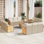 vidaXL Set sofás de jardín con cojines 13 pzas ratán sintético beige vidaXL Set sofás de jardín con cojines 13 pzas ratán sintético beige