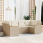 vidaXL Juego de sofás jardín con cojines 6 pzas ratán sintético beige