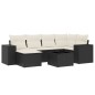 vidaXL Set de comedor de jardín 7 pzas y cojines ratán sintético negro vidaXL Set de comedor de jardín 7 pzas y cojines ratán sintético negro
