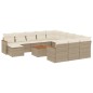 vidaXL Set sofás de jardín con cojines 13 pzas ratán sintético beige vidaXL Set sofás de jardín con cojines 13 pzas ratán sintético beige