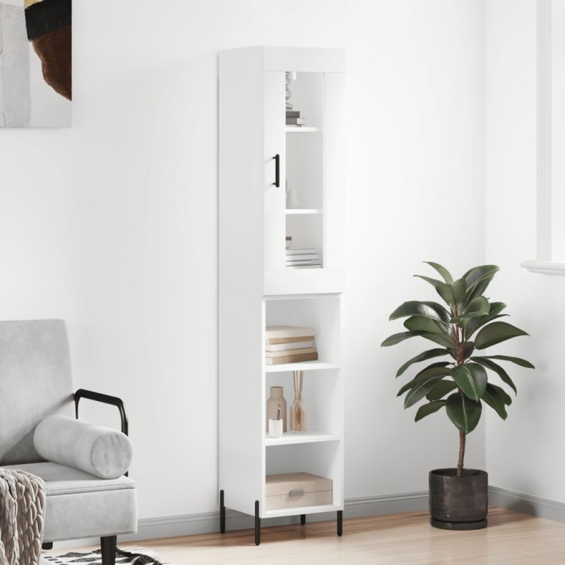vidaXL Aparador alto madera contrachapada blanco 34,5x34x180 cm vidaXL Aparador alto madera contrachapada blanco 34,5x34x180 cm