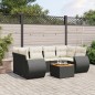 vidaXL Set de comedor de jardín 7 pzas y cojines ratán sintético negro vidaXL Set de comedor de jardín 7 pzas y cojines ratán sintético negro