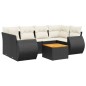 vidaXL Set de comedor de jardín 7 pzas y cojines ratán sintético negro vidaXL Set de comedor de jardín 7 pzas y cojines ratán sintético negro