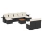 vidaXL Set de sofás de jardín 10 pzas cojines ratán sintético negro vidaXL Set de sofás de jardín 10 pzas cojines ratán sintético negro