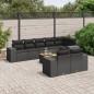 vidaXL Set de sofás de jardín 8 piezas y cojines ratán sintético negro vidaXL Set de sofás de jardín 8 piezas y cojines ratán sintético negro