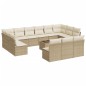 vidaXL Set sofás de jardín 14 pzas con cojines ratán sintético beige vidaXL Set sofás de jardín 14 pzas con cojines ratán sintético beige