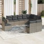 vidaXL Set de sofás de jardín 10 pzas con cojines ratán sintético gris vidaXL Set de sofás de jardín 10 pzas con cojines ratán sintético gris