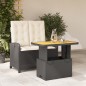 vidaXL Set comedor de jardín 2 pzas con cojines ratán sintético negro vidaXL Set comedor de jardín 2 pzas con cojines ratán sintético negro