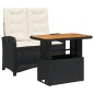 vidaXL Set comedor de jardín 2 pzas con cojines ratán sintético negro vidaXL Set comedor de jardín 2 pzas con cojines ratán sintético negro