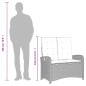 vidaXL Set comedor de jardín 2 pzas con cojines ratán sintético negro vidaXL Set comedor de jardín 2 pzas con cojines ratán sintético negro