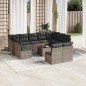 vidaXL Set de sofás de jardín 12 pzas con cojines ratán sintético gris