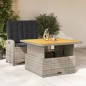 vidaXL Juego de comedor jardín 2 pzas con cojines ratán sintético gris vidaXL Juego de comedor jardín 2 pzas con cojines ratán sintético gris