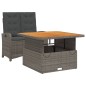 vidaXL Juego de comedor jardín 2 pzas con cojines ratán sintético gris vidaXL Juego de comedor jardín 2 pzas con cojines ratán sintético gris