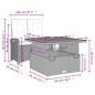 vidaXL Juego de comedor jardín 2 pzas con cojines ratán sintético gris vidaXL Juego de comedor jardín 2 pzas con cojines ratán sintético gris