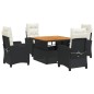 vidaXL Set de muebles jardín 5 pzas con cojines ratán sintético negro vidaXL Set de muebles jardín 5 pzas con cojines ratán sintético negro