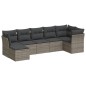 vidaXL Set de sofás de jardín 7 piezas con cojines ratán PE gris vidaXL Set de sofás de jardín 7 piezas con cojines ratán PE gris