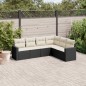 vidaXL Set de sofás de jardín 6 piezas y cojines ratán sintético negro vidaXL Set de sofás de jardín 6 piezas y cojines ratán sintético negro