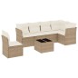 vidaXL Set sofás de jardín 7 piezas y cojines ratán sintético beige vidaXL Set sofás de jardín 7 piezas y cojines ratán sintético beige