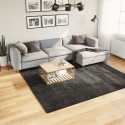 vidaXL Alfombra de pelo largo moderna gris antracita 240x240 cm