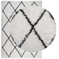 vidaXL Alfombra de pelo largo moderna crema y negro 160x230 cm vidaXL Alfombra de pelo largo moderna crema y negro 160x230 cm