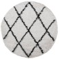 vidaXL Alfombra de pelo largo moderna crema y negro Ø 100 cm vidaXL Alfombra de pelo largo moderna crema y negro Ø 100 cm