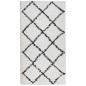 vidaXL Alfombra de pelo largo moderna crema y negro 60x110 cm vidaXL Alfombra de pelo largo moderna crema y negro 60x110 cm