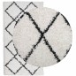 vidaXL Alfombra de pelo largo moderna crema y negro 60x110 cm vidaXL Alfombra de pelo largo moderna crema y negro 60x110 cm