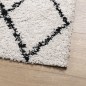 vidaXL Alfombra de pelo largo moderna crema y negro 60x110 cm vidaXL Alfombra de pelo largo moderna crema y negro 60x110 cm