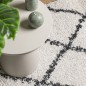 vidaXL Alfombra de pelo largo moderna crema y negro 60x110 cm vidaXL Alfombra de pelo largo moderna crema y negro 60x110 cm