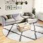 vidaXL Alfombra de pelo largo moderna crema y negro Ø 280 cm vidaXL Alfombra de pelo largo moderna crema y negro Ø 280 cm