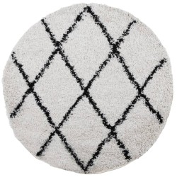 vidaXL Alfombra de pelo largo moderna crema y negro Ø 280 cm