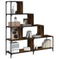 vidaXL Librería con 4 peldaños madera roble ahumado 139x33,5x149 cm vidaXL Librería con 4 peldaños madera roble ahumado 139x33,5x149 cm