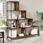 vidaXL Librería con 4 peldaños madera roble ahumado 139x33,5x149 cm vidaXL Librería con 4 peldaños madera roble ahumado 139x33,5x149 cm