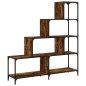 vidaXL Librería con 4 peldaños madera roble ahumado 139x33,5x149 cm vidaXL Librería con 4 peldaños madera roble ahumado 139x33,5x149 cm