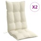 vidaXL Cojines de silla respaldo alto 2 uds tela Oxford color crema vidaXL Cojines de silla respaldo alto 2 uds tela Oxford color crema