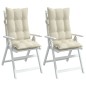 vidaXL Cojines de silla respaldo alto 2 uds tela Oxford color crema vidaXL Cojines de silla respaldo alto 2 uds tela Oxford color crema