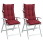 vidaXL Cojines de silla con respaldo alto 2 uds tela Oxford rojo tinto vidaXL Cojines de silla con respaldo alto 2 uds tela Oxford rojo tinto