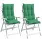 vidaXL Cojines de silla con respaldo alto 2 uds tela Oxford verde vidaXL Cojines de silla con respaldo alto 2 uds tela Oxford verde