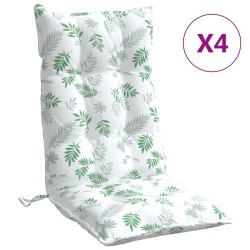 vidaXL Cojines silla respaldo alto 4 uds tela Oxford estampado hojas