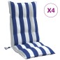 vidaXL Cojines silla respaldo alto 4 uds tela Oxford rayas azul blanco vidaXL Cojines silla respaldo alto 4 uds tela Oxford rayas azul blanco