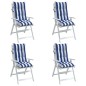 vidaXL Cojines silla respaldo alto 4 uds tela Oxford rayas azul blanco vidaXL Cojines silla respaldo alto 4 uds tela Oxford rayas azul blanco