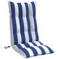vidaXL Cojines silla respaldo alto 4 uds tela Oxford rayas azul blanco vidaXL Cojines silla respaldo alto 4 uds tela Oxford rayas azul blanco
