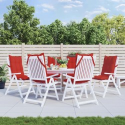 vidaXL Cojines de silla con respaldo alto 6 uds tela Oxford rojo